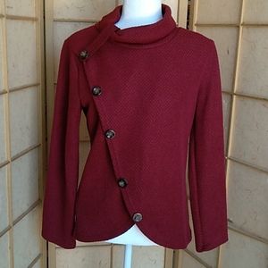 Turtleneck button wrap knit sweater sz XL
